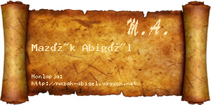 Mazák Abigél névjegykártya